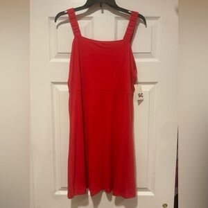 NWT || Kohl's Vibrant Red Bungee Strap Skater Dress
